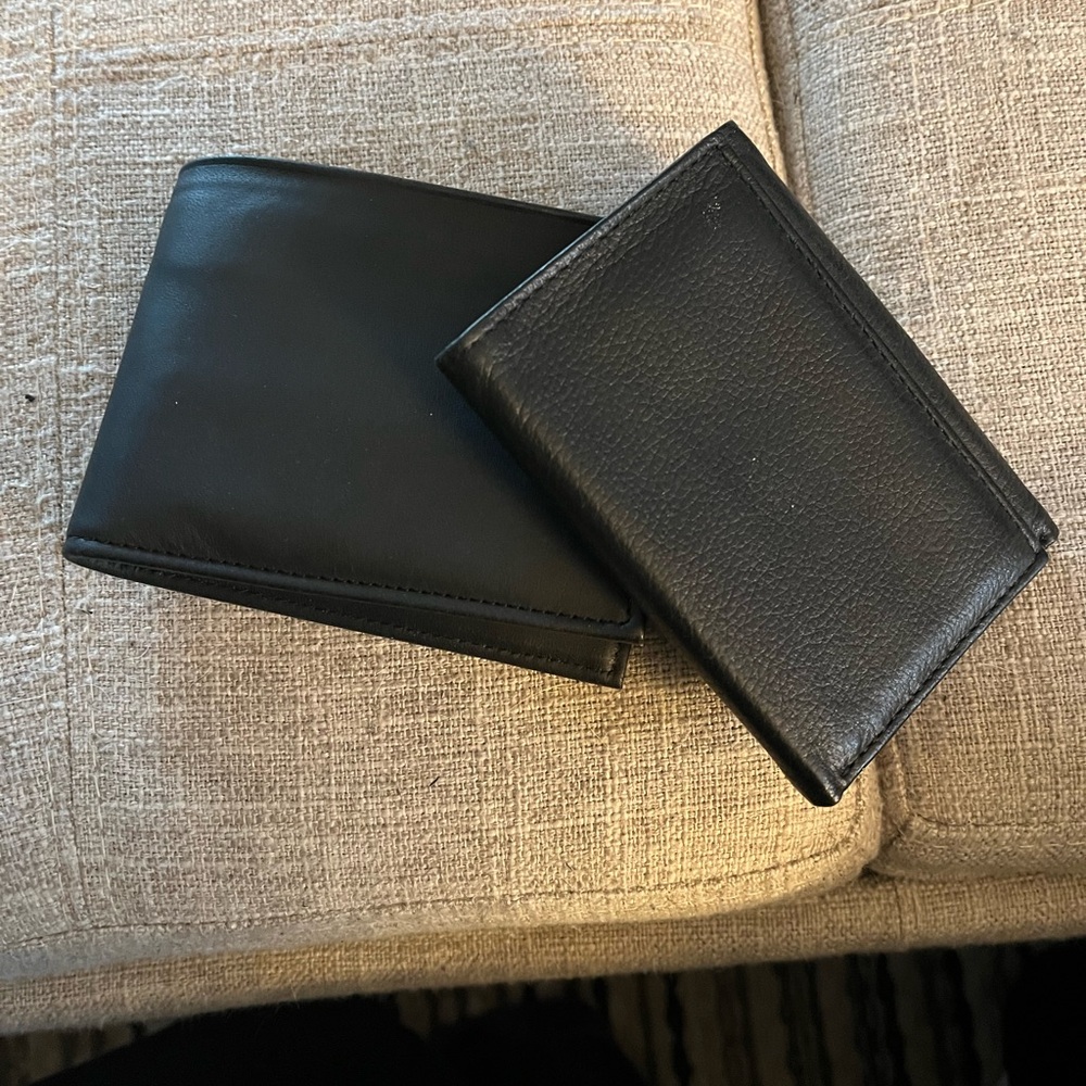 Buxton Black Leather Wallet Set of 2 - NWOT